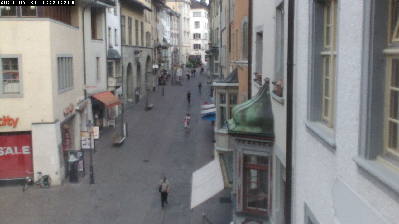 Archiv Foto Webcam Schaffhausen: Blick in die Vordergasse