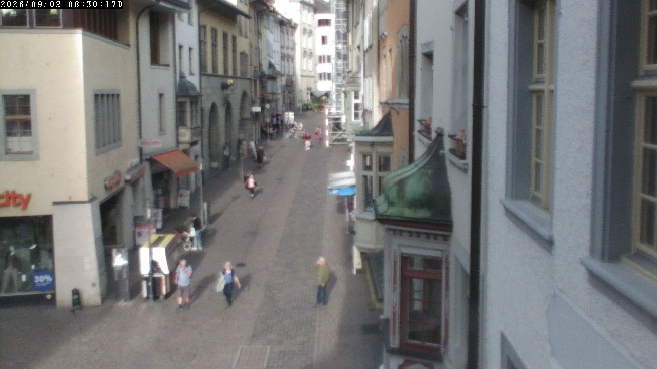 Archiv Foto Webcam Schaffhausen: Blick in die Vordergasse