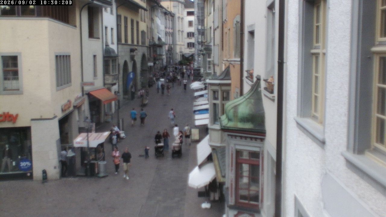 Archiv Foto Webcam Schaffhausen: Blick in die Vordergasse