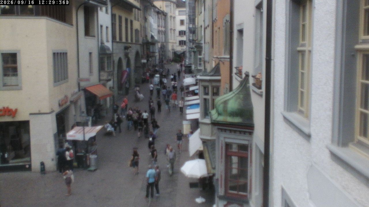Archiv Foto Webcam Schaffhausen: Blick in die Vordergasse