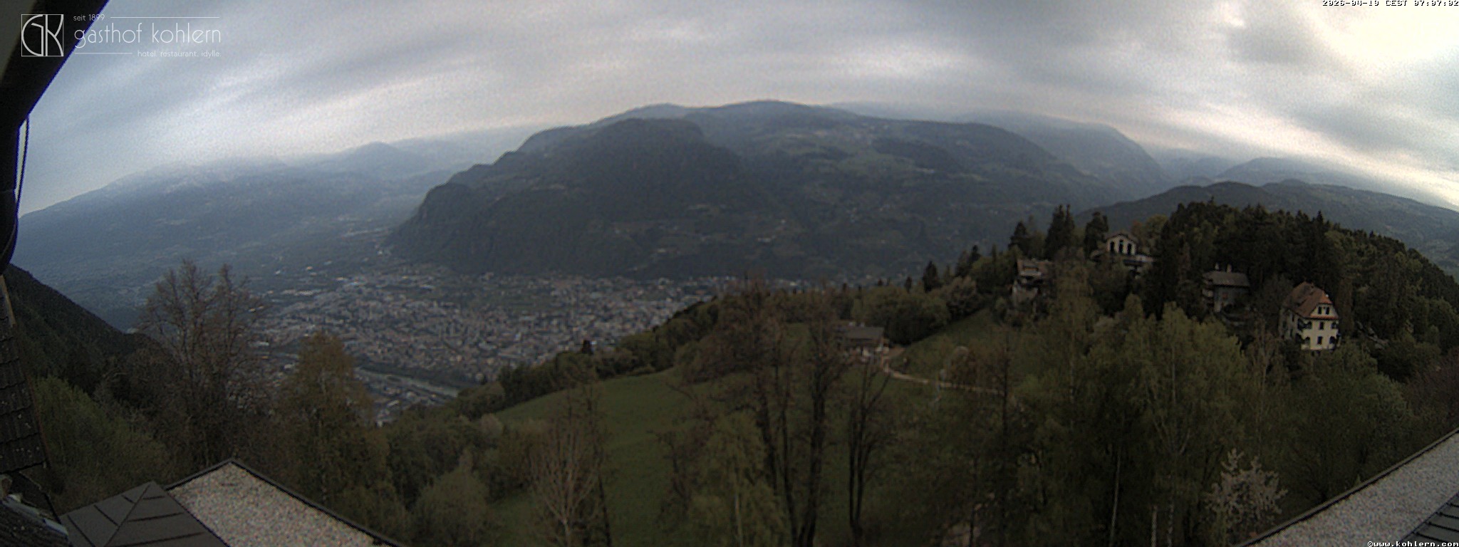 Archived image Webcam Bozen - Panoramic view Hotel Kohlern