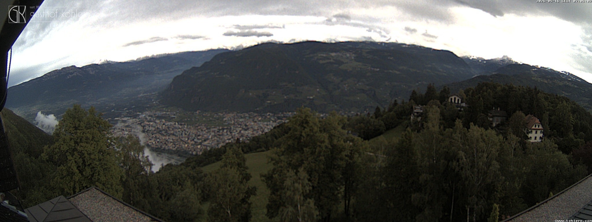 Archived image Webcam Bozen - Panoramic view Hotel Kohlern