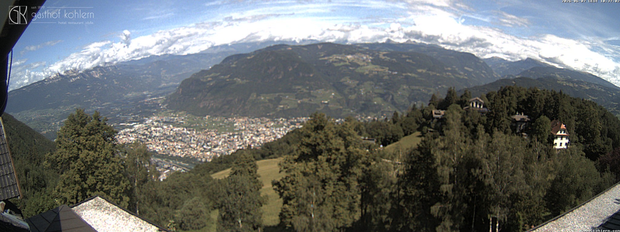 Archived image Webcam Bozen - Panoramic view Hotel Kohlern