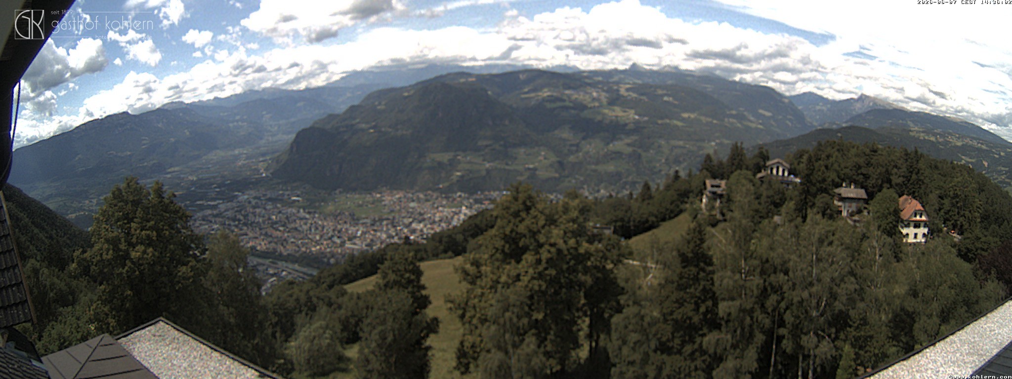 Archived image Webcam Bozen - Panoramic view Hotel Kohlern
