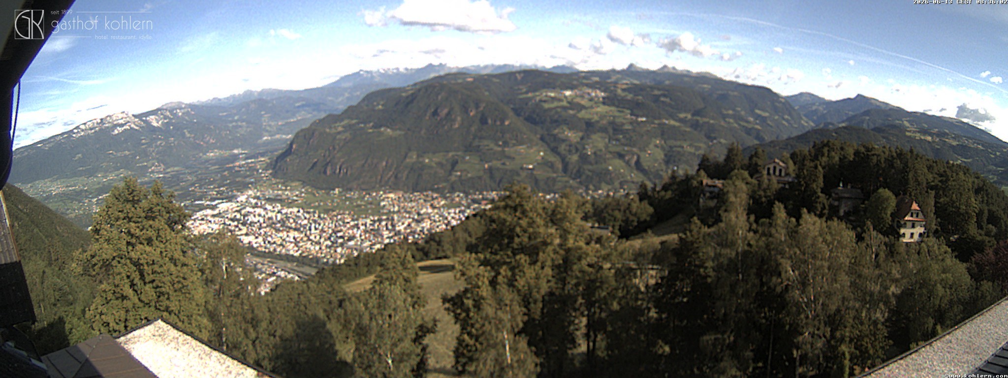 Archived image Webcam Bozen - Panoramic view Hotel Kohlern