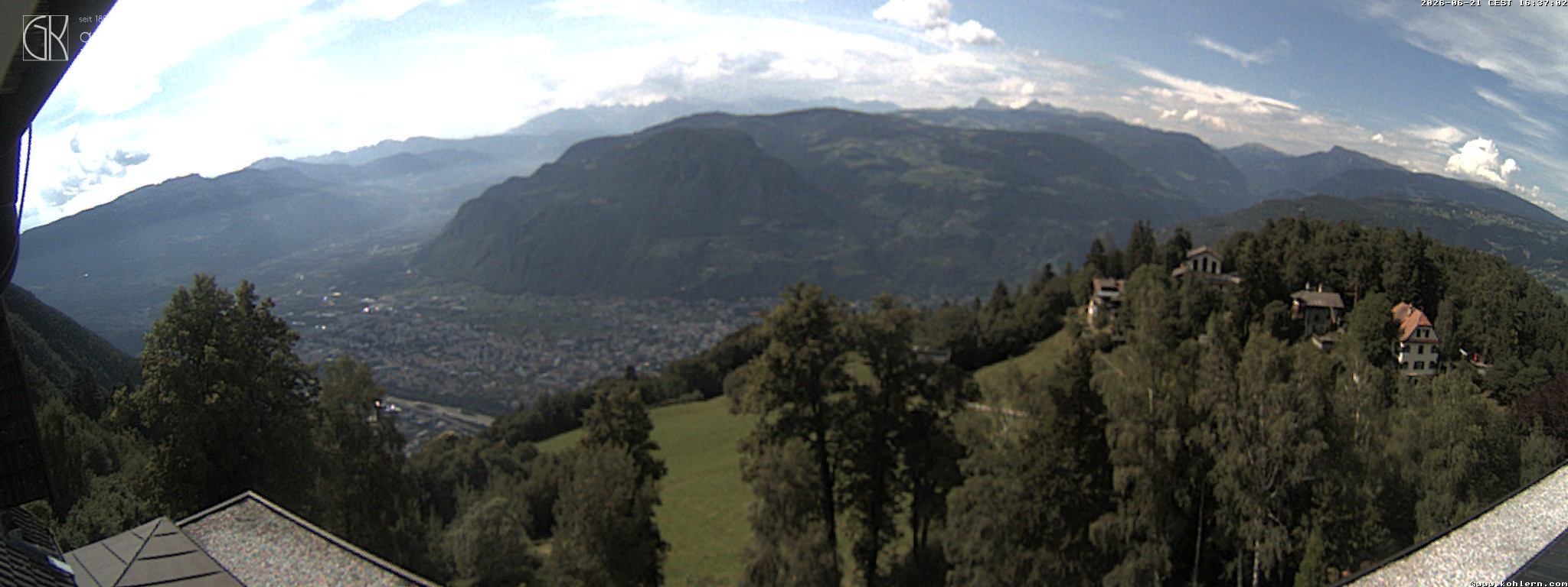 Archived image Webcam Bozen - Panoramic view Hotel Kohlern