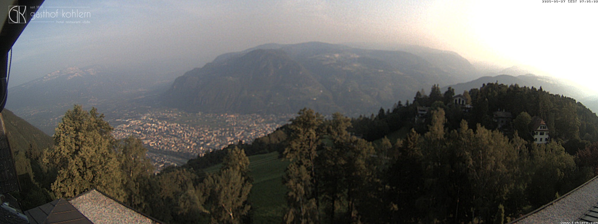 Archived image Webcam Bozen - Panoramic view Hotel Kohlern