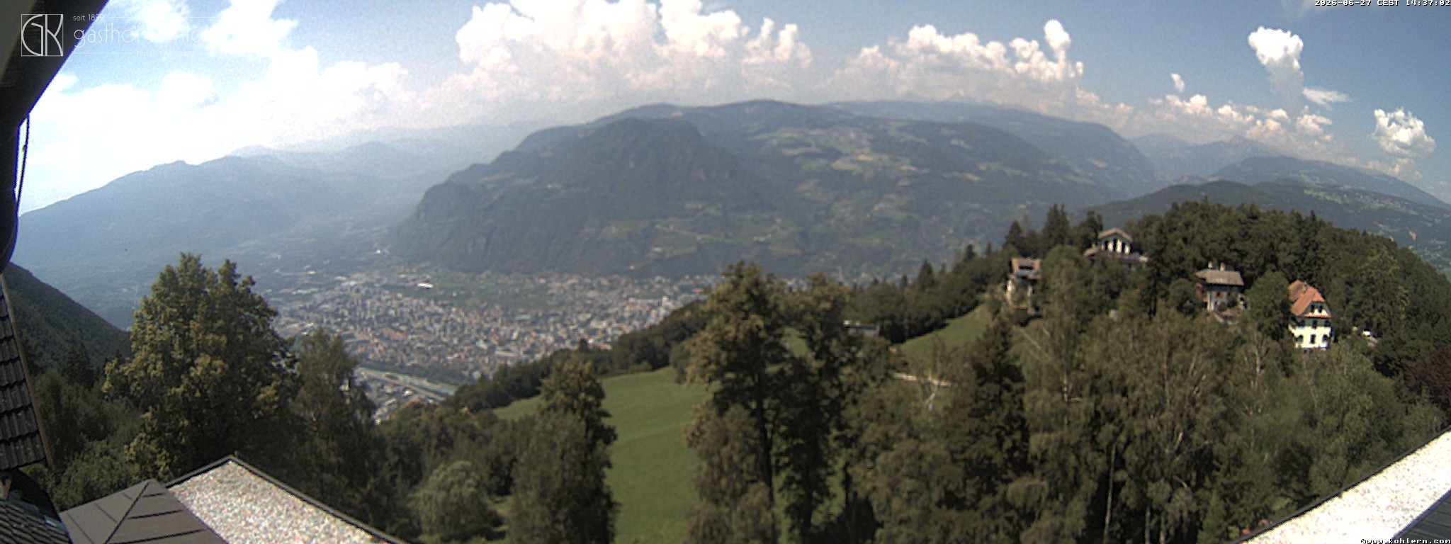 Archived image Webcam Bozen - Panoramic view Hotel Kohlern