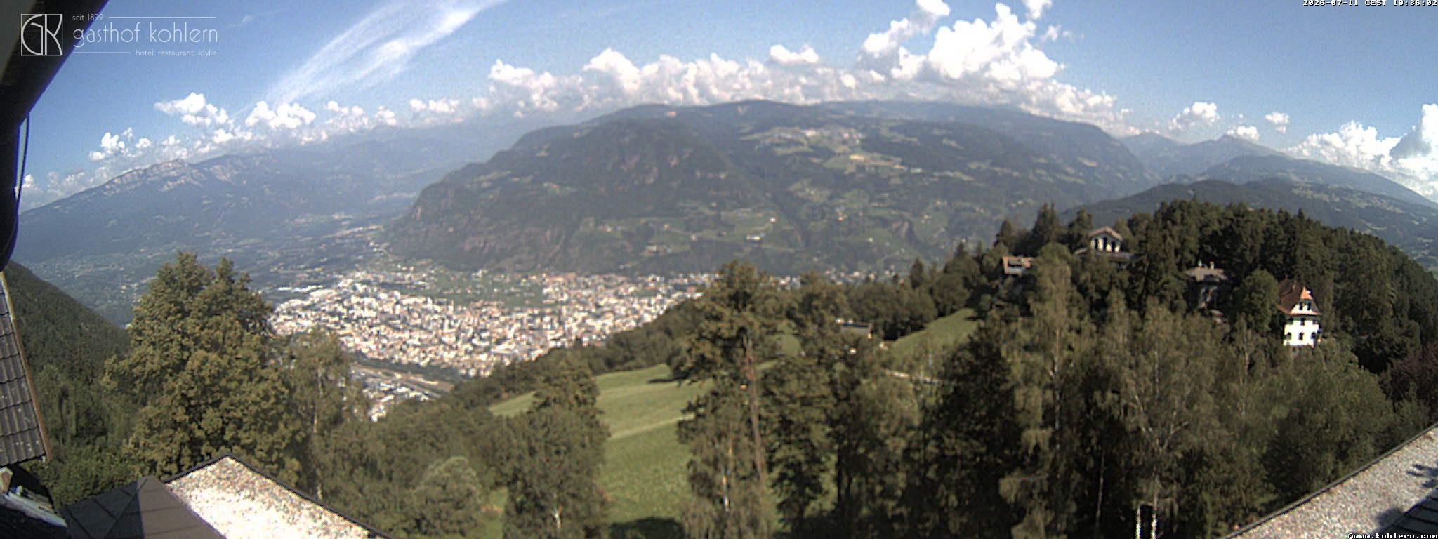 Archived image Webcam Bozen - Panoramic view Hotel Kohlern