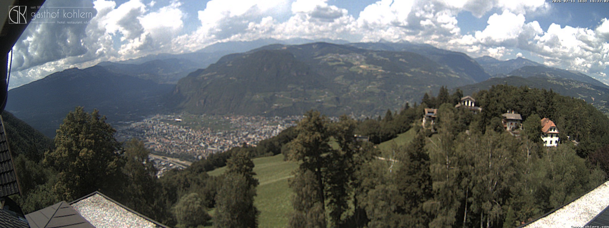 Archived image Webcam Bozen - Panoramic view Hotel Kohlern