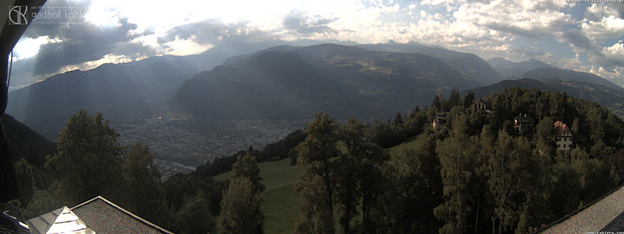 Archived image Webcam Bozen - Panoramic view Hotel Kohlern