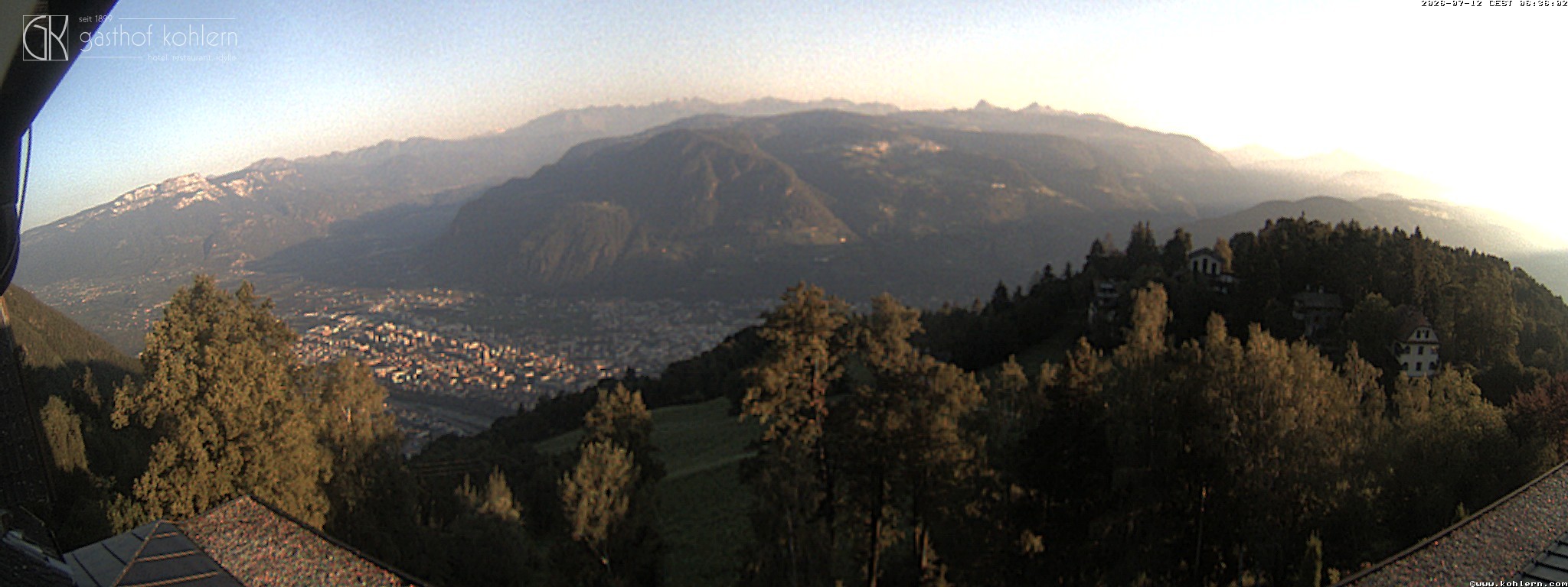Archived image Webcam Bozen - Panoramic view Hotel Kohlern