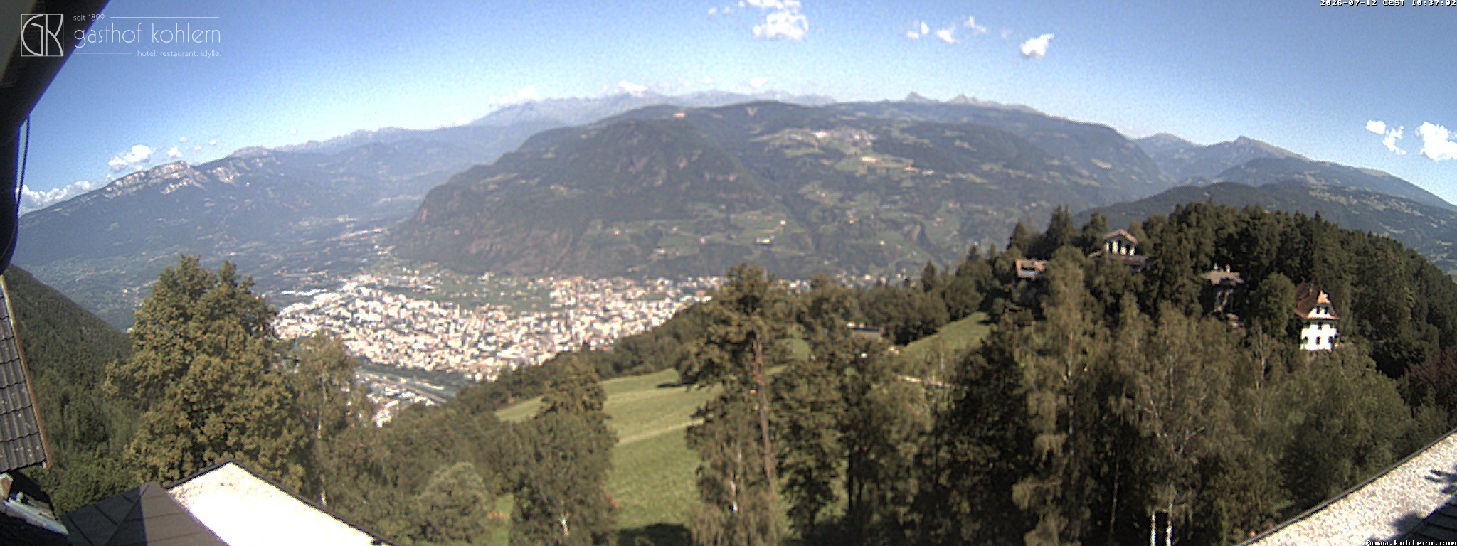 Archived image Webcam Bozen - Panoramic view Hotel Kohlern