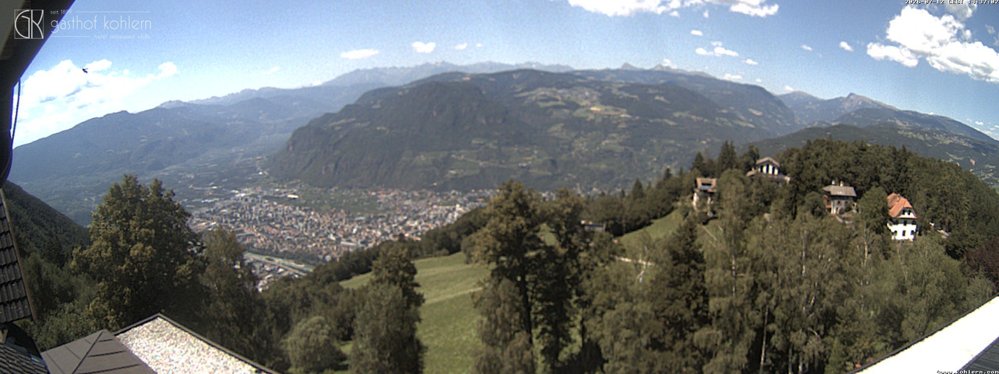 Archived image Webcam Bozen - Panoramic view Hotel Kohlern