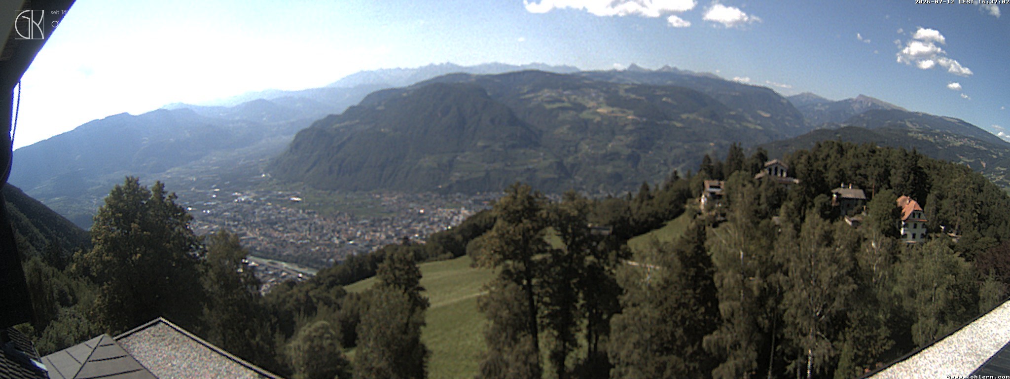 Archived image Webcam Bozen - Panoramic view Hotel Kohlern