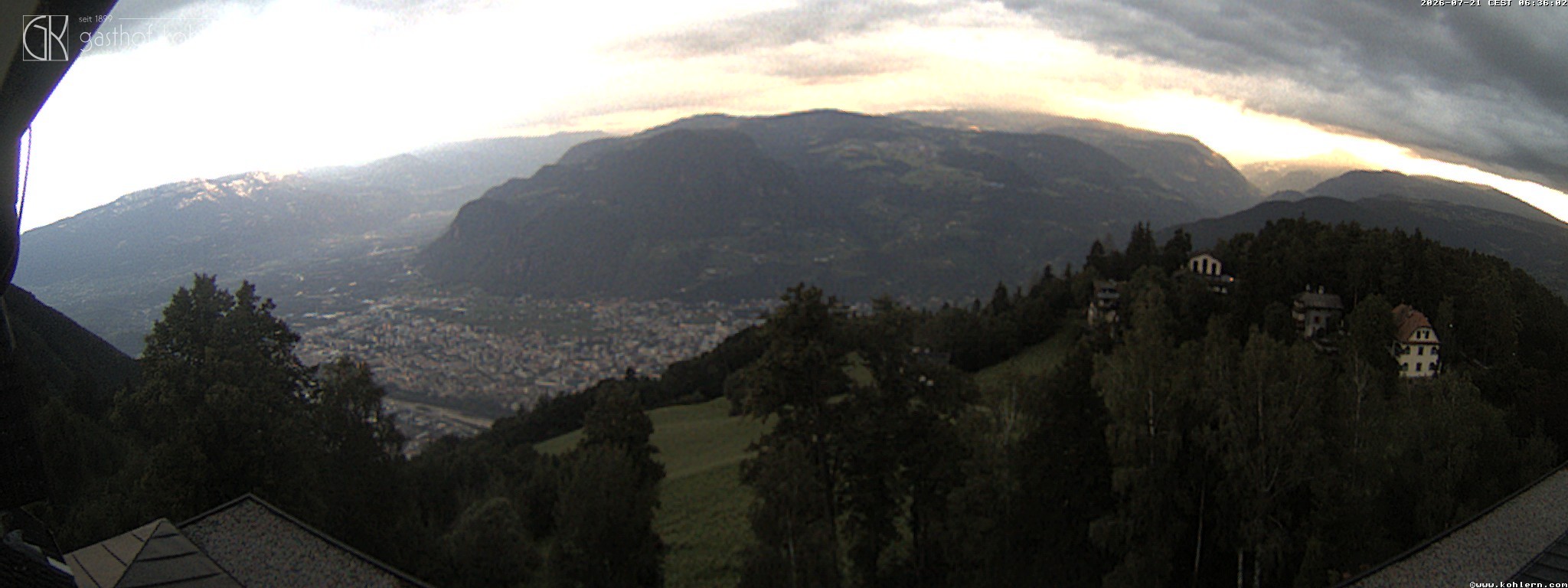 Archived image Webcam Bozen - Panoramic view Hotel Kohlern
