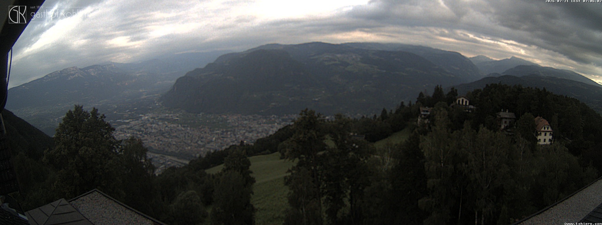 Archived image Webcam Bozen - Panoramic view Hotel Kohlern