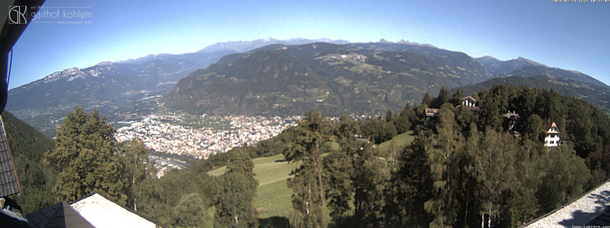 Archived image Webcam Bozen - Panoramic view Hotel Kohlern