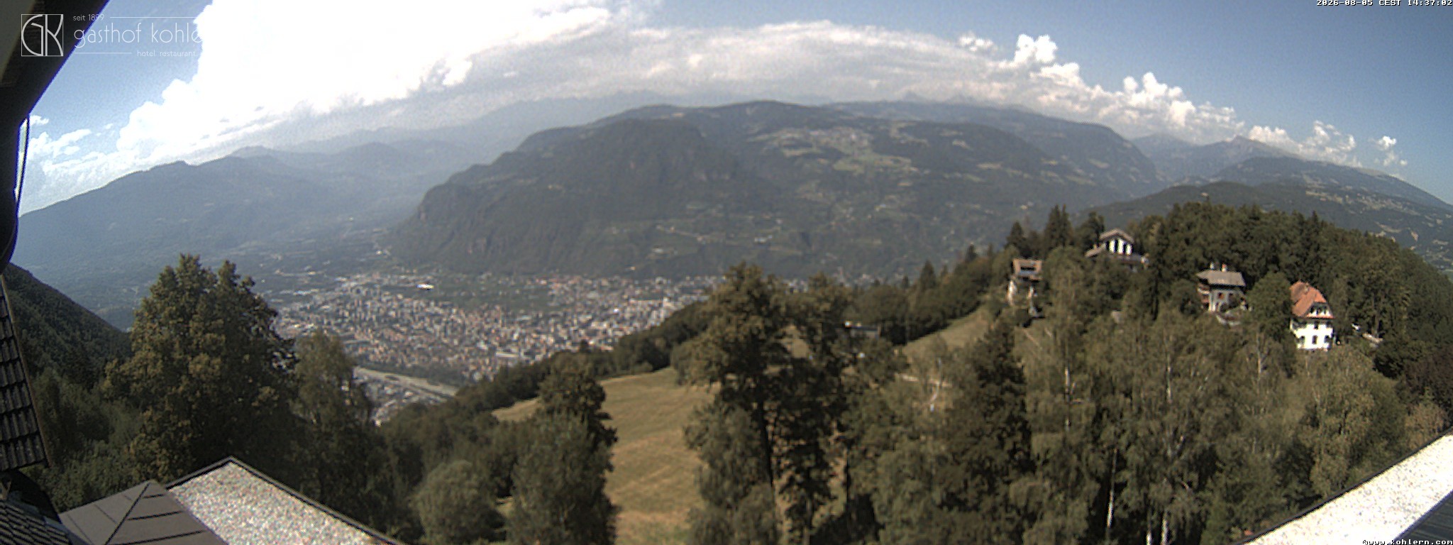 Archived image Webcam Bozen - Panoramic view Hotel Kohlern