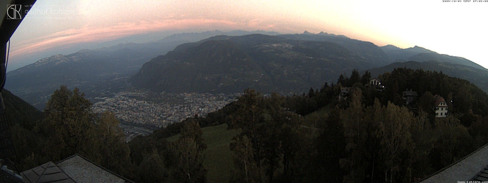 Archived image Webcam Bozen - Panoramic view Hotel Kohlern
