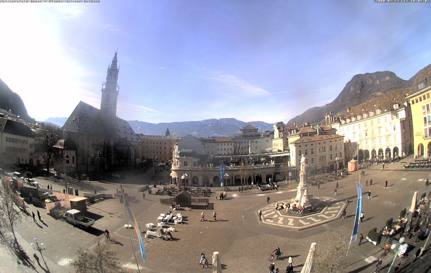 Archiv Foto Webcam Waltherplatz Bozen