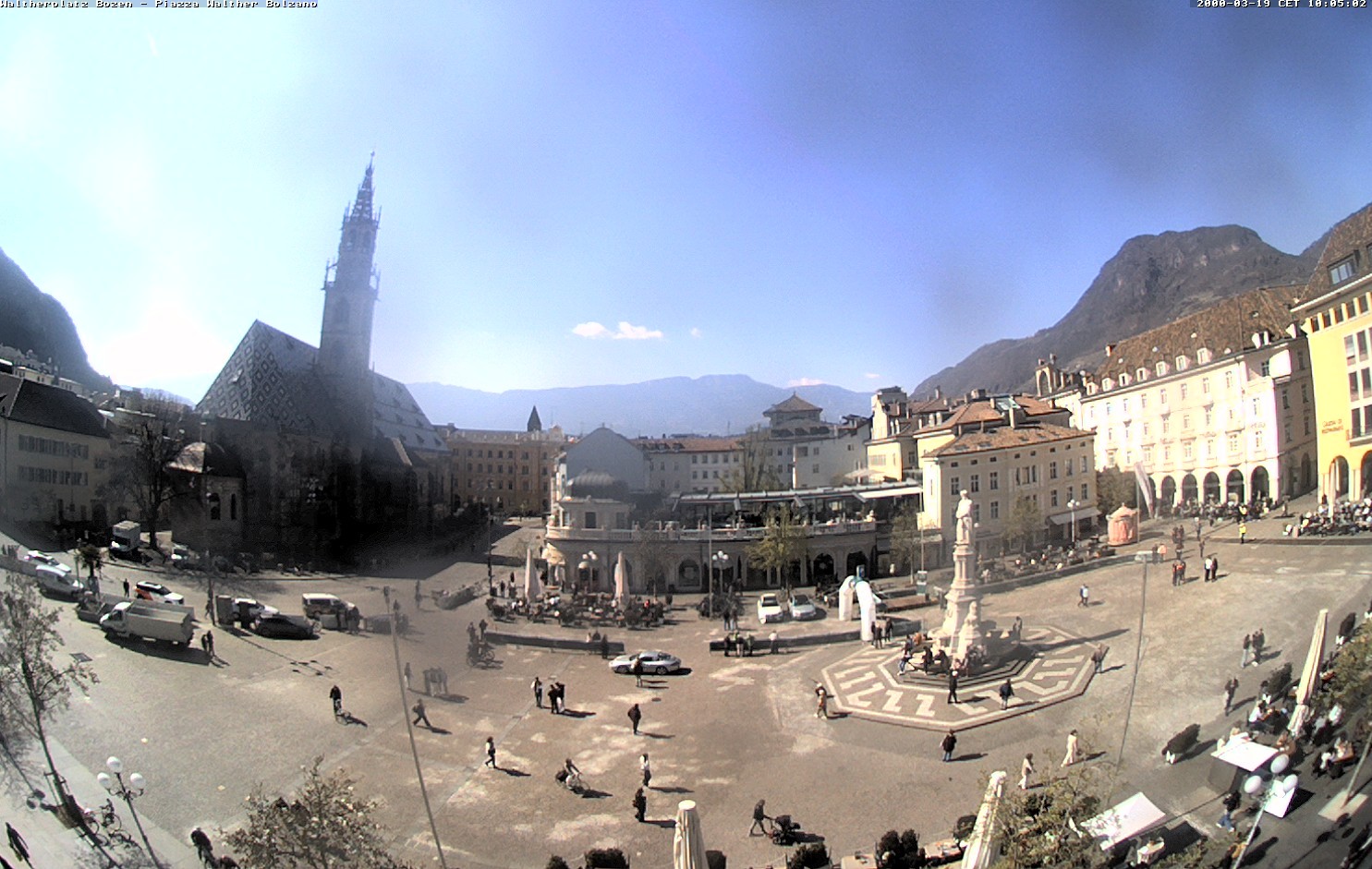 Archiv Foto Webcam Waltherplatz Bozen