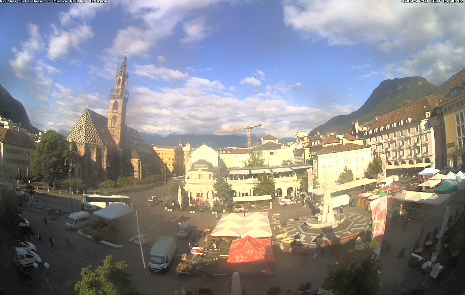 Archiv Foto Webcam Waltherplatz Bozen