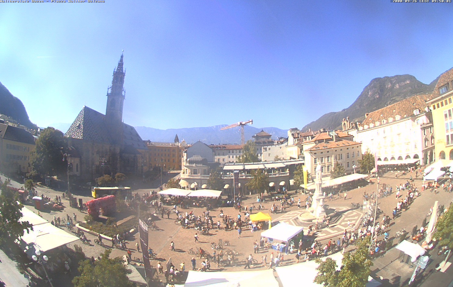 Archiv Foto Webcam Waltherplatz Bozen