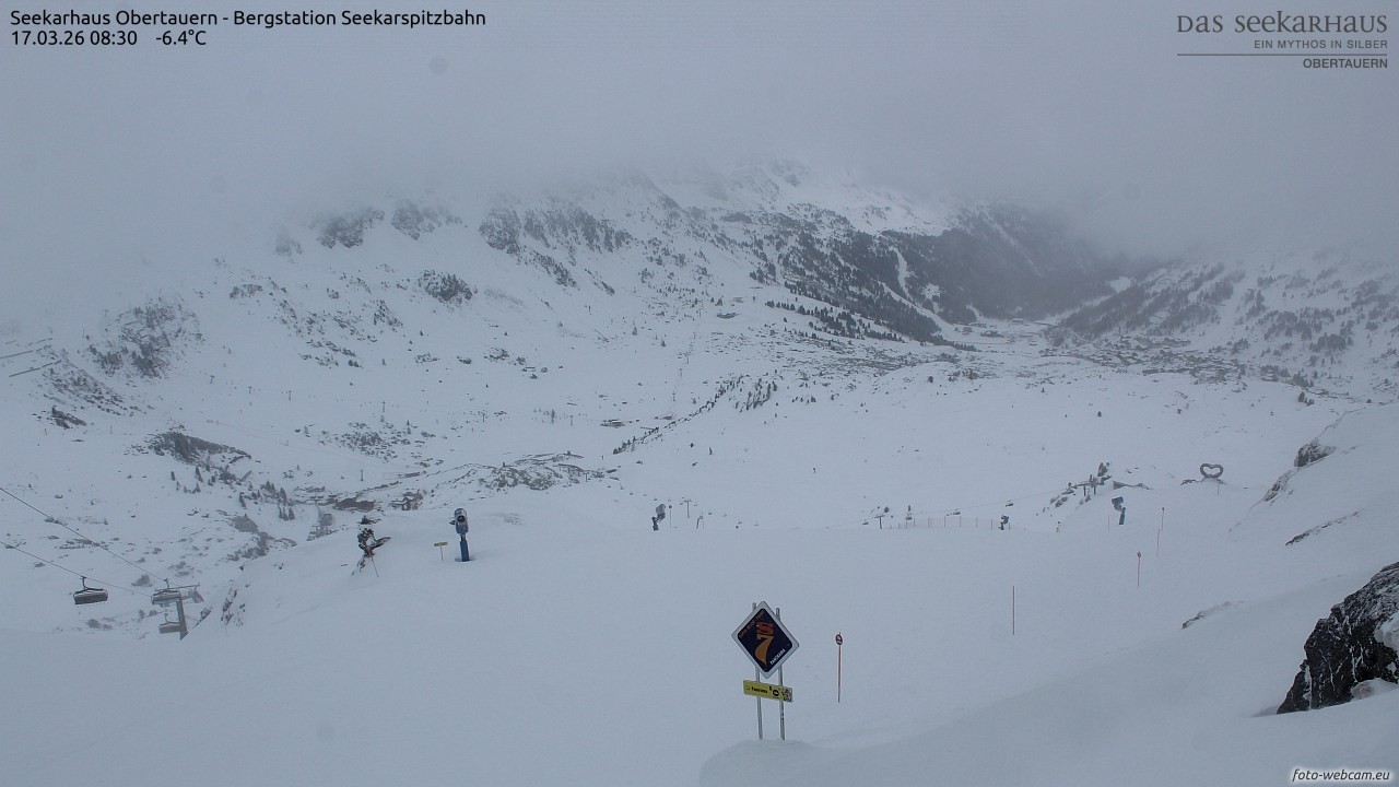Archiv Foto Webcam Obertauern: Seekarspitz top station