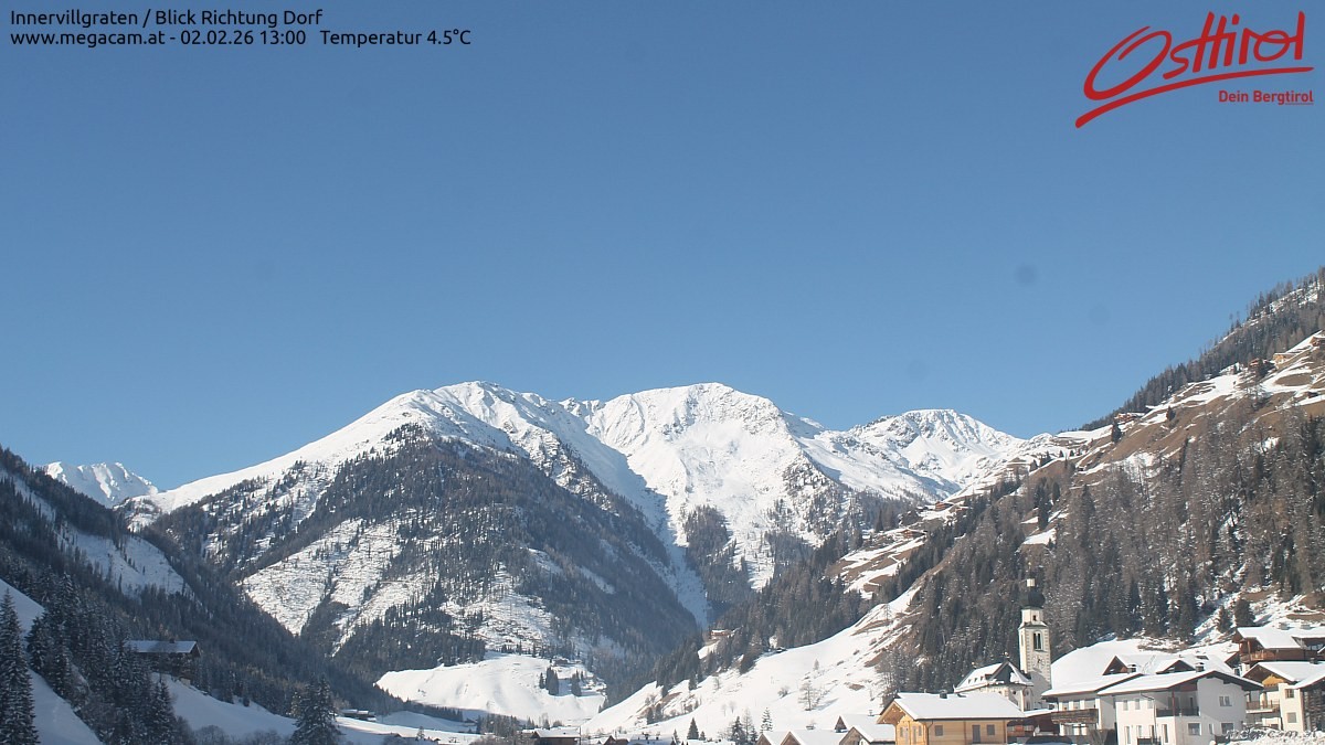 Archiv Foto Webcam Blick Richtung Innervillgraten