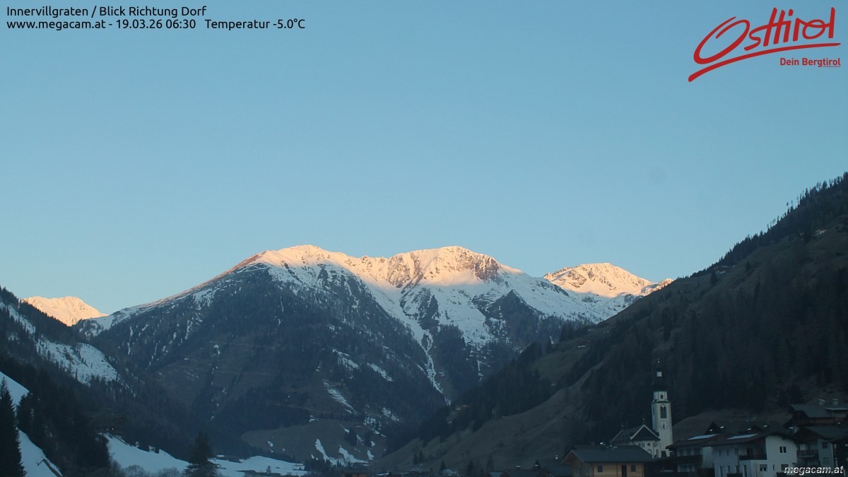 Archiv Foto Webcam Blick Richtung Innervillgraten