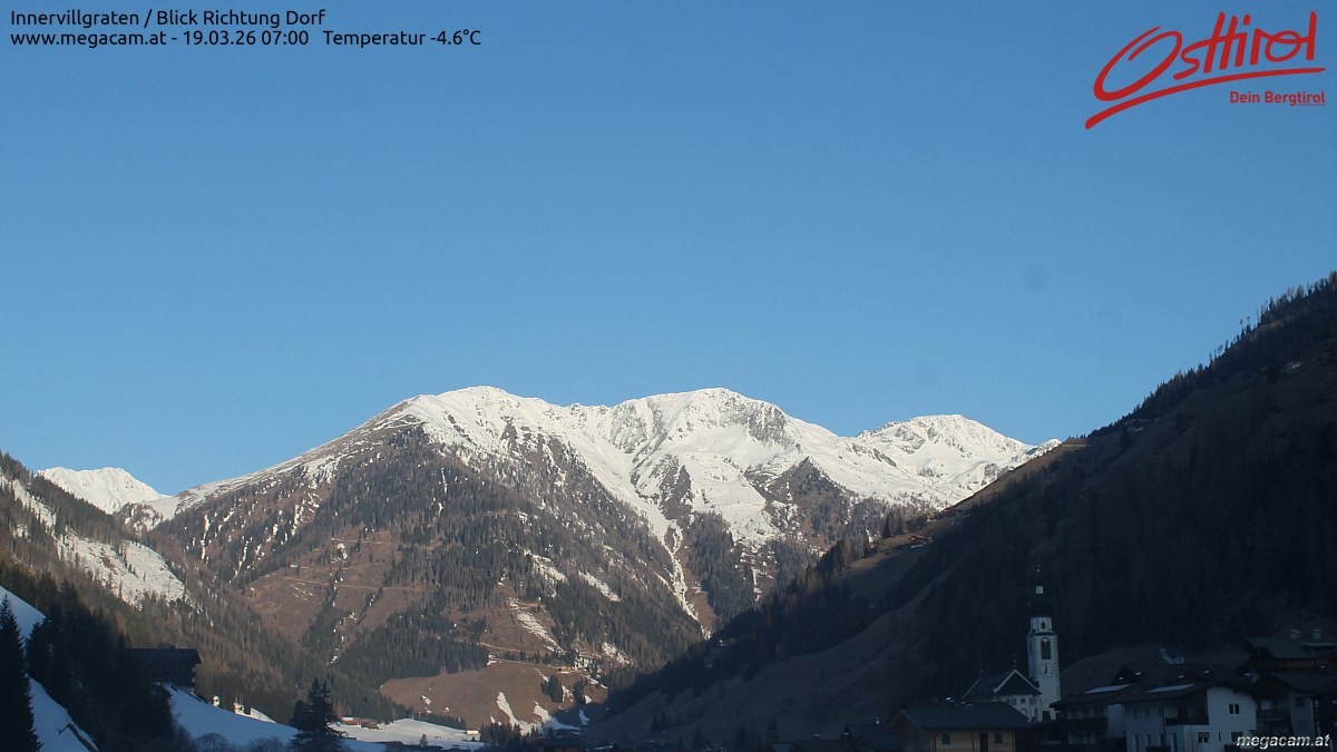 Archiv Foto Webcam Blick Richtung Innervillgraten