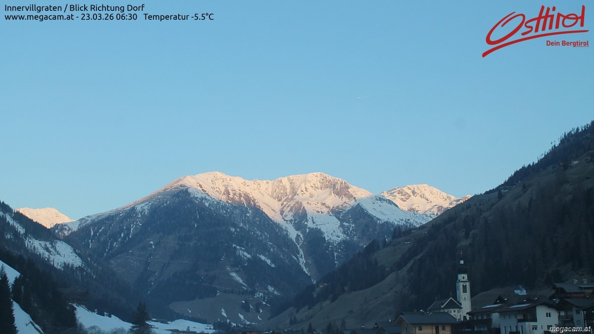Archiv Foto Webcam Blick Richtung Innervillgraten