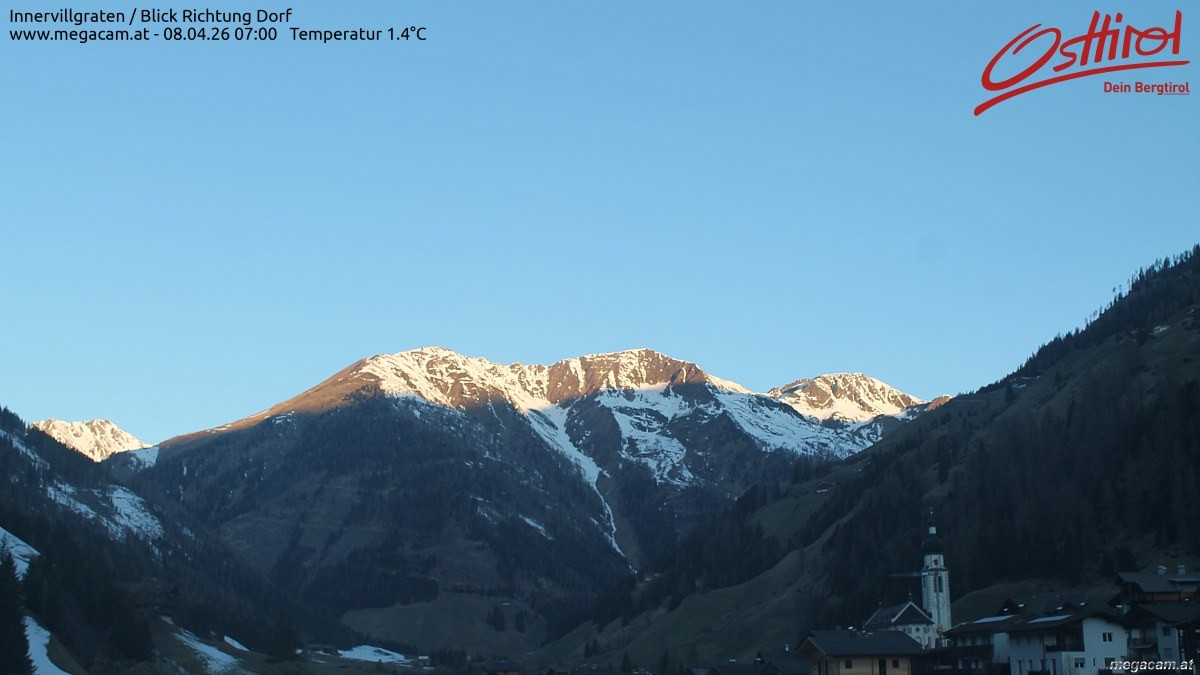Archiv Foto Webcam Blick Richtung Innervillgraten