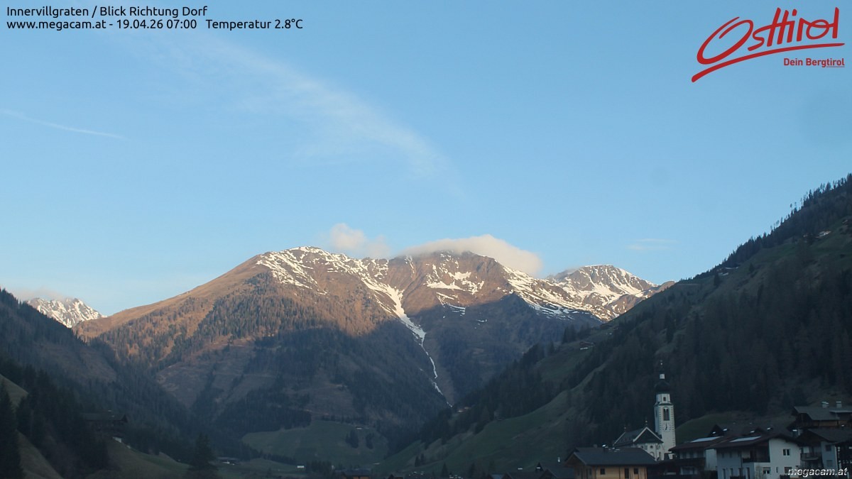 Archiv Foto Webcam Blick Richtung Innervillgraten