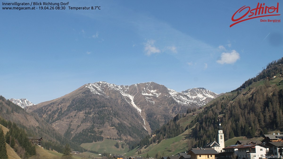 Archiv Foto Webcam Blick Richtung Innervillgraten
