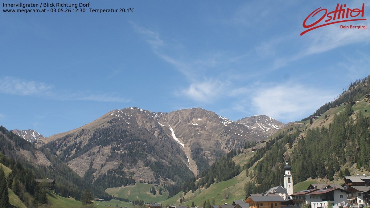 Archiv Foto Webcam Blick Richtung Innervillgraten
