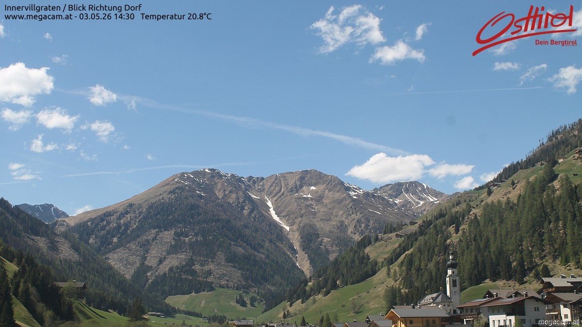 Archiv Foto Webcam Blick Richtung Innervillgraten