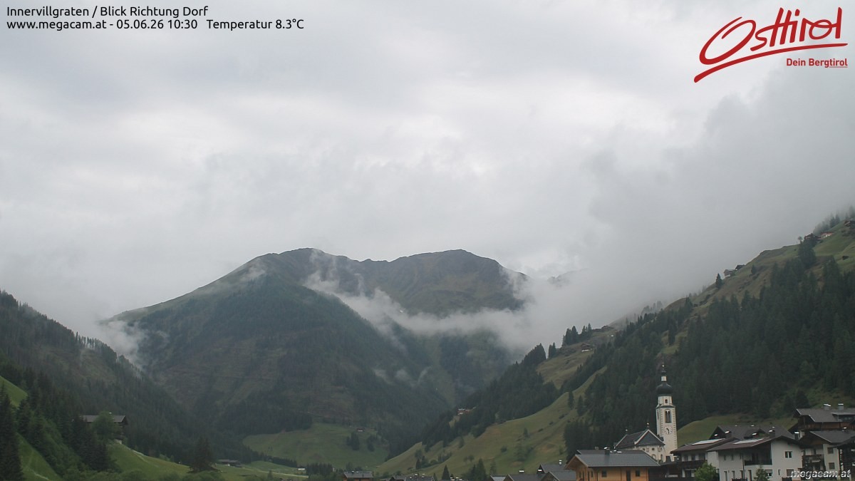 Archiv Foto Webcam Blick Richtung Innervillgraten