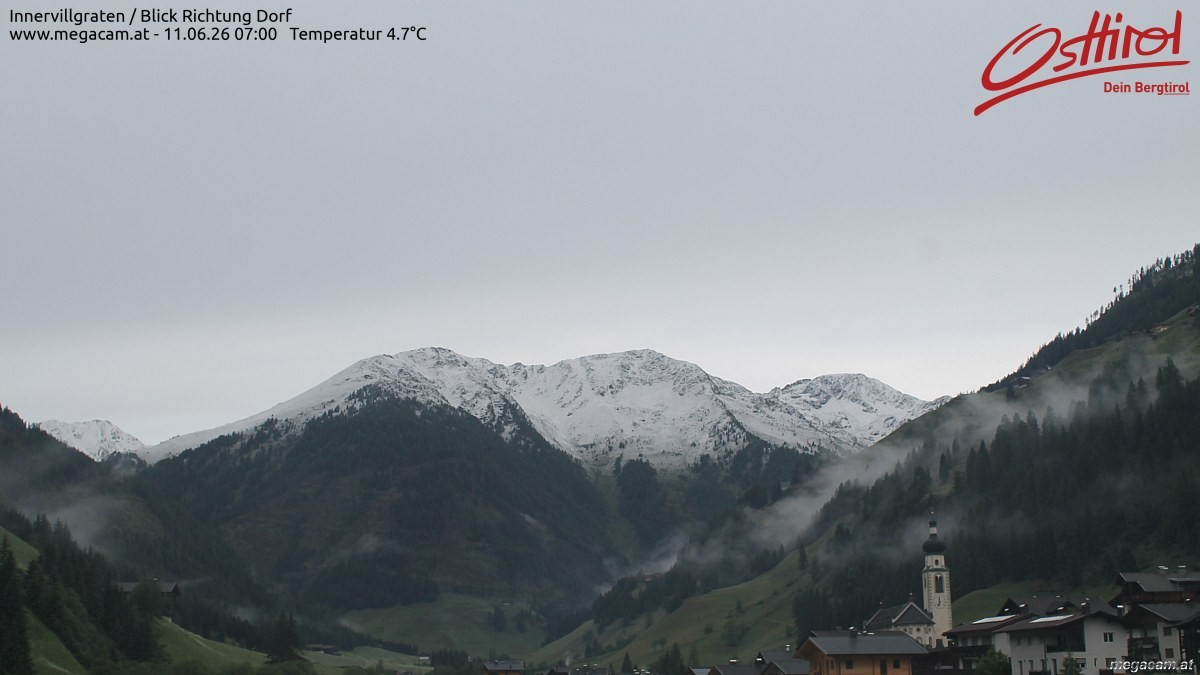 Archiv Foto Webcam Blick Richtung Innervillgraten