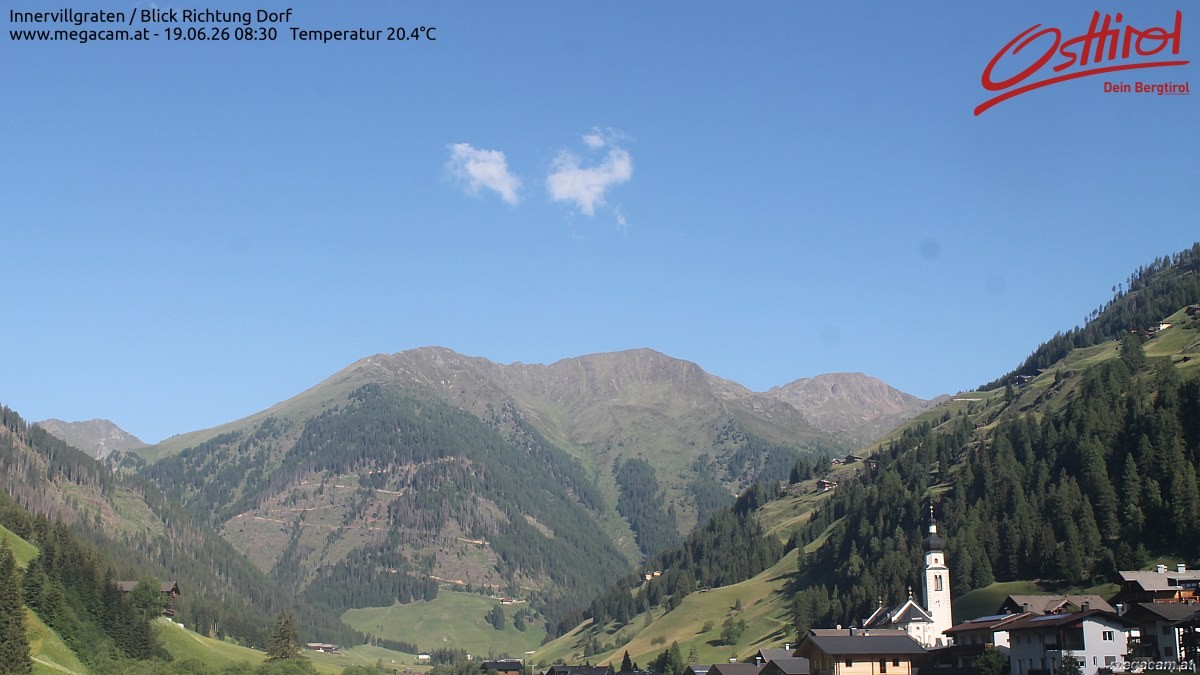 Archiv Foto Webcam Blick Richtung Innervillgraten