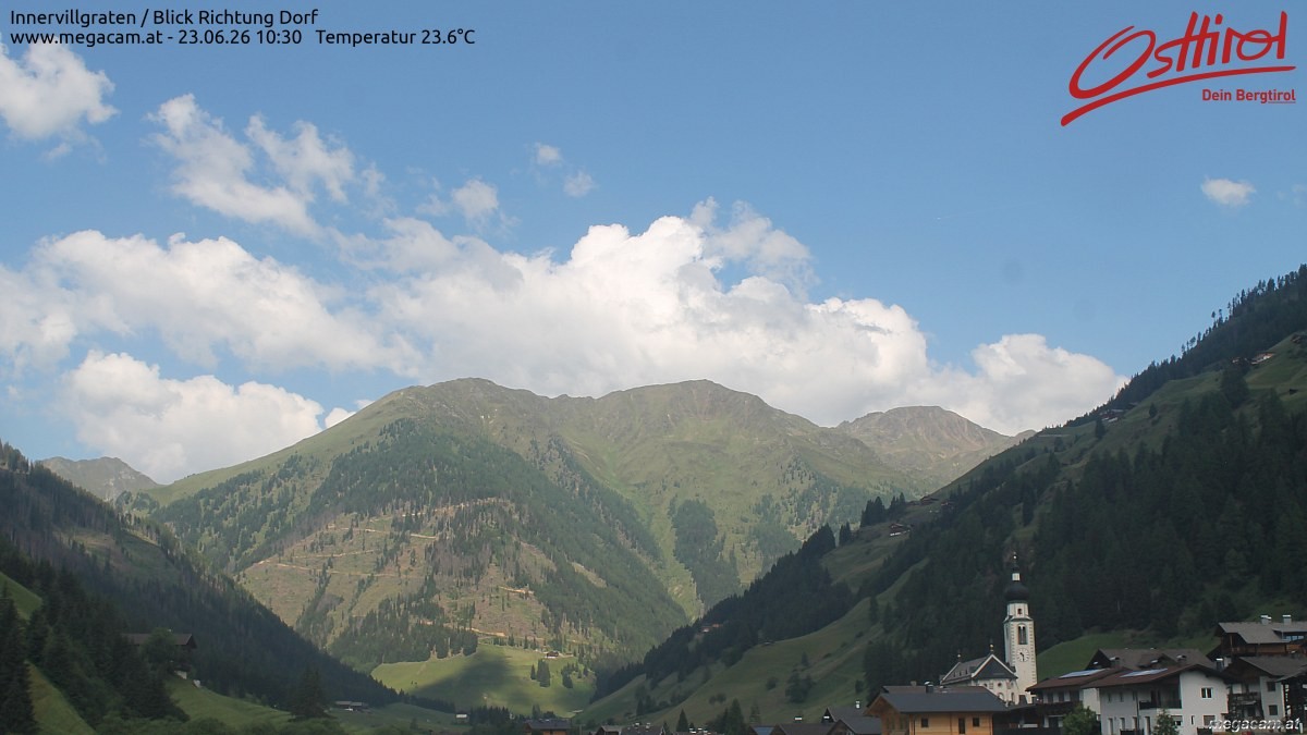 Archiv Foto Webcam Blick Richtung Innervillgraten