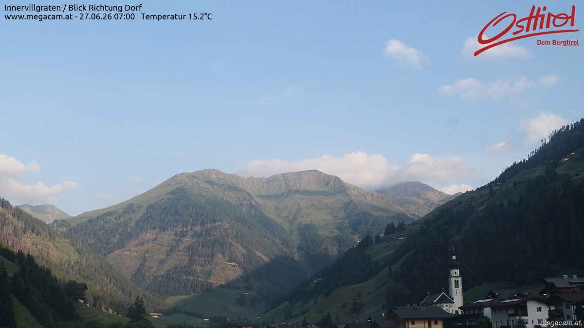 Archiv Foto Webcam Blick Richtung Innervillgraten