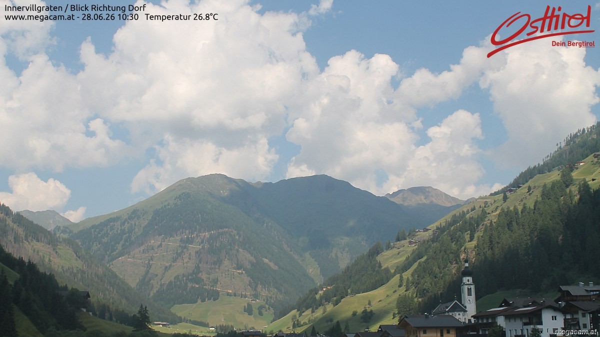 Archiv Foto Webcam Blick Richtung Innervillgraten