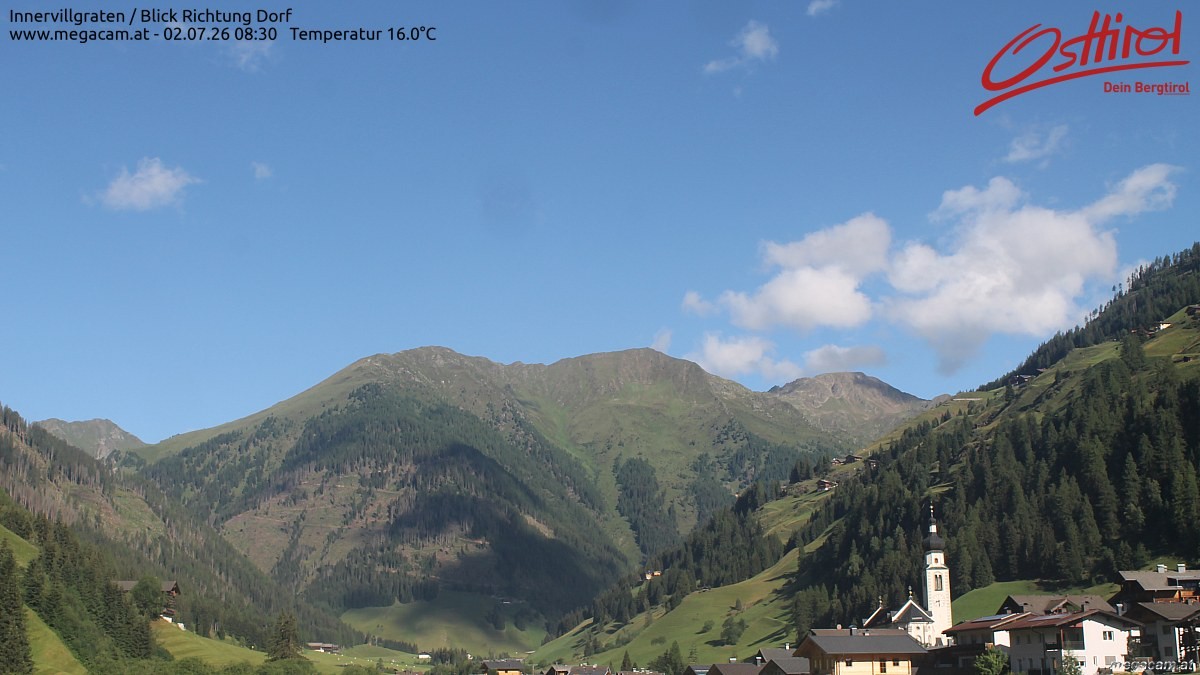 Archiv Foto Webcam Blick Richtung Innervillgraten