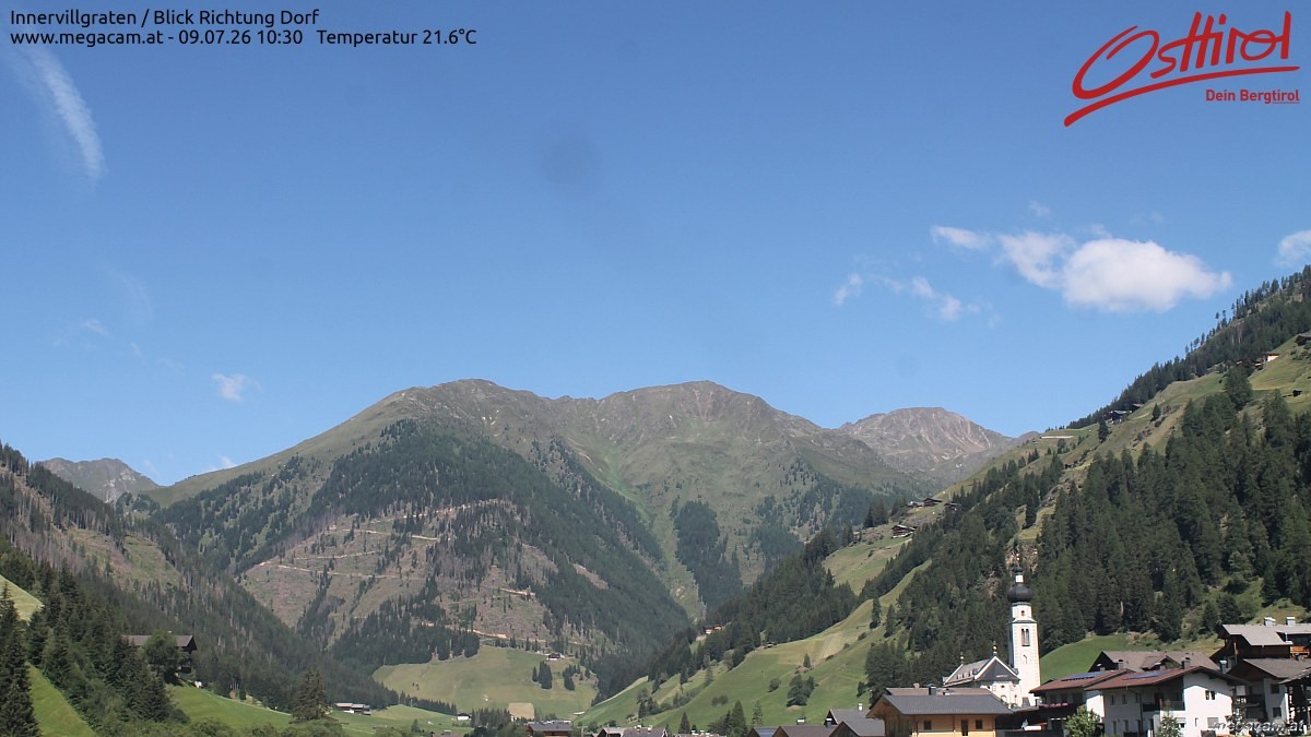Archiv Foto Webcam Blick Richtung Innervillgraten
