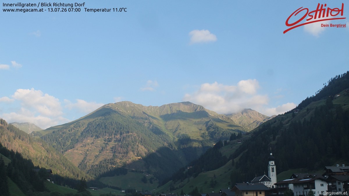 Archiv Foto Webcam Blick Richtung Innervillgraten