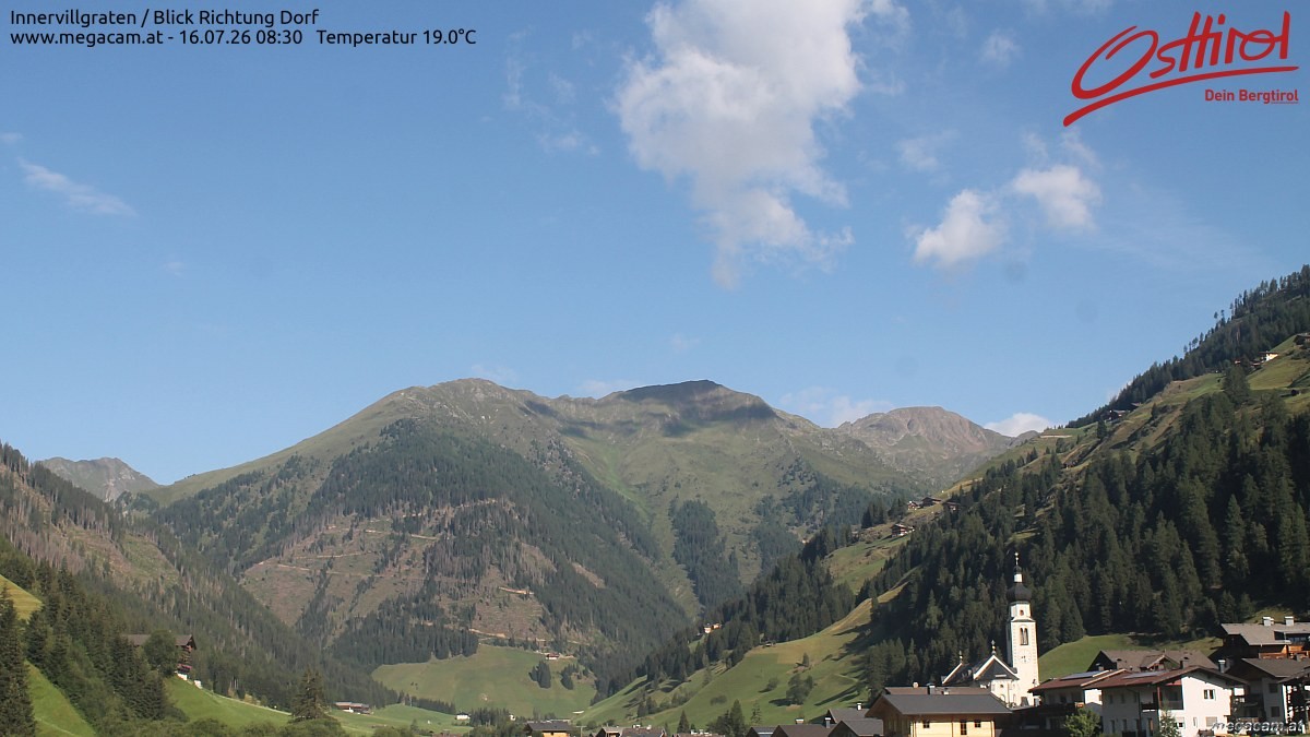 Archiv Foto Webcam Blick Richtung Innervillgraten