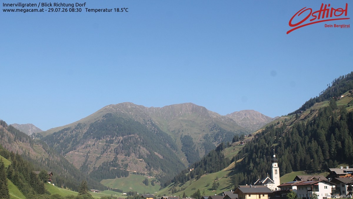 Archiv Foto Webcam Blick Richtung Innervillgraten