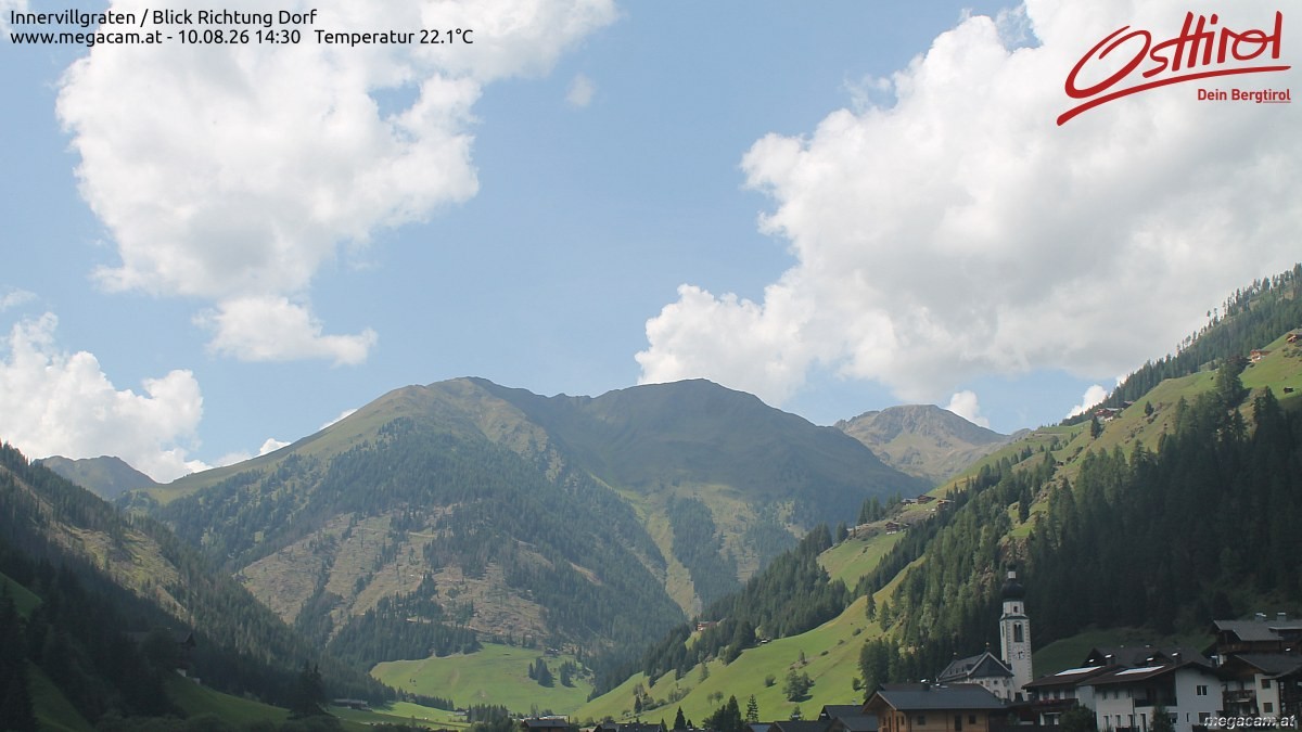 Archiv Foto Webcam Blick Richtung Innervillgraten